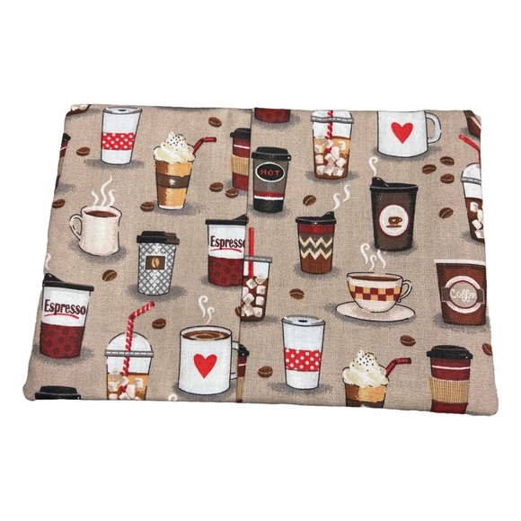 Hand Crafted Mug Rug Coaster Embroidered Cotton Fabric Padded Absorbs Liquid - Picture 3 of 8